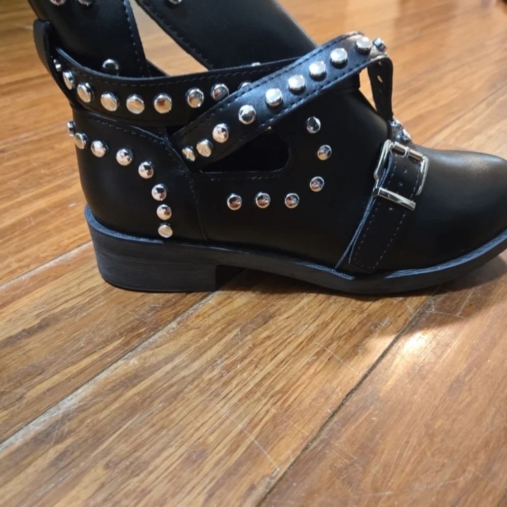 Studded Black Ankle Boots